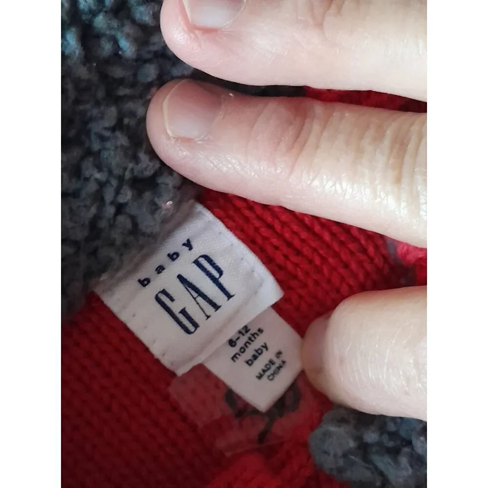 Baby Gap Boys Cable Knit Holiday One Piece Sweater Bodysuit Winter 6-12 Mos